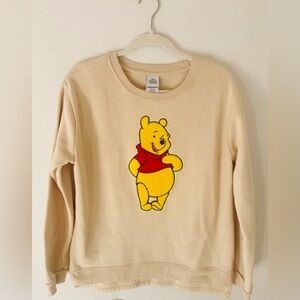 Disney Winnie the Pooh Embroidered Graphic Crewneck Sweatshirt Size L